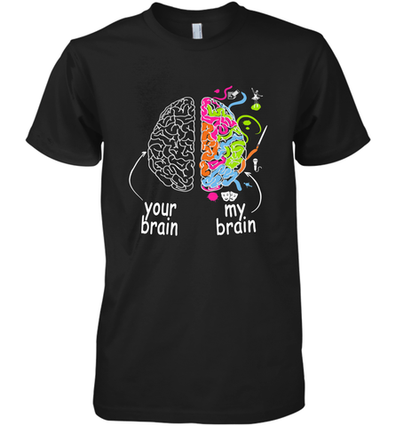 Neurodiversity brain Gift idea for Dyslexia ADHD Autism ASD Men's Premium T-Shirt Men's Premium T-Shirt / Black / XS Men's Premium T-Shirt - skytshirtshop