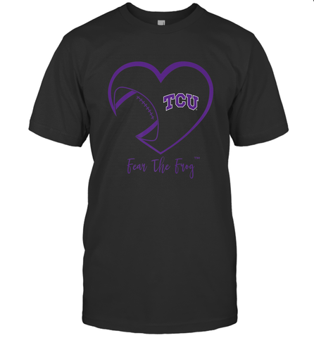 TCU Horned Frogs Football Inside Heart  Team Men's T-Shirt Men's T-Shirt / Black / S Men's T-Shirt - skytshirtshop