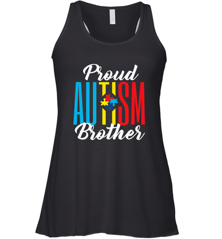 Proud Autism Brother Awareness Support Premium T Shirt Women's Racerback Tank Women's Racerback Tank / Black / XS Women's Racerback Tank - skytshirtshop