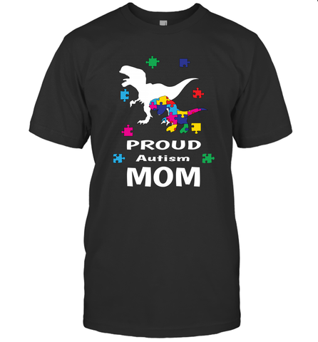 Proud Autism Mom T Rex Dinosaur Autism Awareness Men's T-Shirt Men's T-Shirt / Black / S Men's T-Shirt - skytshirtshop