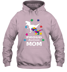 Proud Autism Mom T Rex Dinosaur Autism Awareness Hooded Sweatshirt Hooded Sweatshirt - skytshirtshop