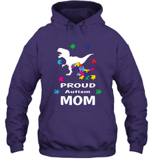 Proud Autism Mom T Rex Dinosaur Autism Awareness Hooded Sweatshirt Hooded Sweatshirt - skytshirtshop