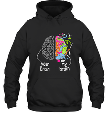 Neurodiversity brain Gift idea for Dyslexia ADHD Autism ASD Hooded Sweatshirt Hooded Sweatshirt - skytshirtshop