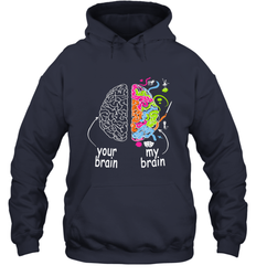 Neurodiversity brain Gift idea for Dyslexia ADHD Autism ASD Hooded Sweatshirt