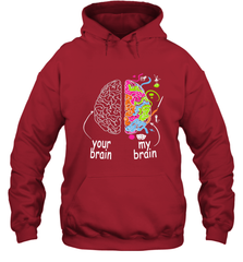 Neurodiversity brain Gift idea for Dyslexia ADHD Autism ASD Hooded Sweatshirt Hooded Sweatshirt - skytshirtshop