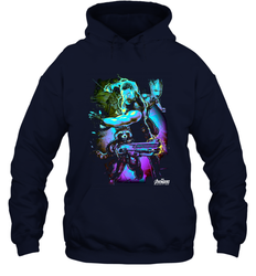 Marvel Infinity War Thor Rocket Groot Neon Hooded Sweatshirt