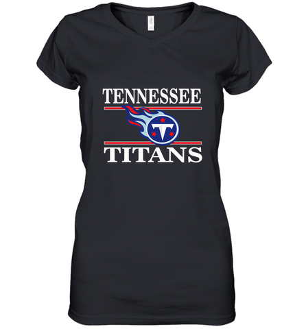 NFL Tennessee Titans Logo Champion Women's V-Neck T-Shirt Women's V-Neck T-Shirt / Black / S Women's V-Neck T-Shirt - skytshirtshop
