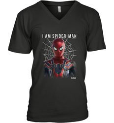 Marvel Infinity War I Am Spider Man Web Graphic Men's V-Neck