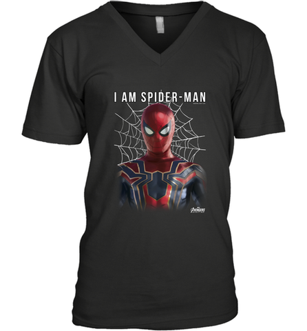 Marvel Infinity War I Am Spider Man Web Graphic Men's V-Neck Men's V-Neck / Black / S Men's V-Neck - skytshirtshop