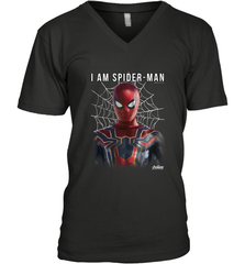 Marvel Infinity War I Am Spider Man Web Graphic Men's V-Neck Men's V-Neck - skytshirtshop