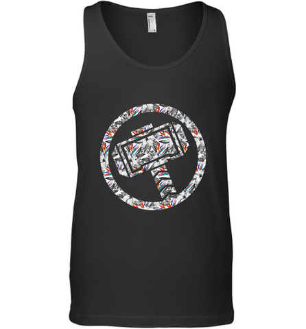 Marvel Avengers Thor Floral Hammer Symbol Men's Tank Top Men's Tank Top / Black / XS Men's Tank Top - skytshirtshop