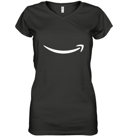 Smile Shirt  White Logo Women's V-Neck T-Shirt Women's V-Neck T-Shirt / Black / S Women's V-Neck T-Shirt - skytshirtshop