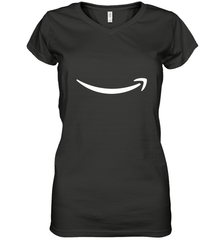 Smile Shirt  White Logo Women's V-Neck T-Shirt Women's V-Neck T-Shirt - skytshirtshop