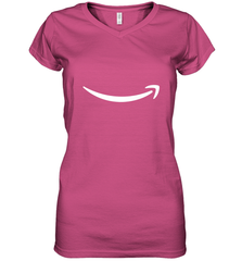 Smile Shirt  White Logo Women's V-Neck T-Shirt Women's V-Neck T-Shirt - skytshirtshop