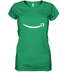 Smile Shirt  White Logo Women's V-Neck T-Shirt Women's V-Neck T-Shirt - skytshirtshop