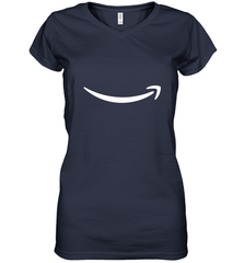 Smile Shirt  White Logo Women's V-Neck T-Shirt Women's V-Neck T-Shirt - skytshirtshop