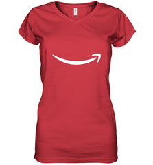 Smile Shirt  White Logo Women's V-Neck T-Shirt Women's V-Neck T-Shirt - skytshirtshop