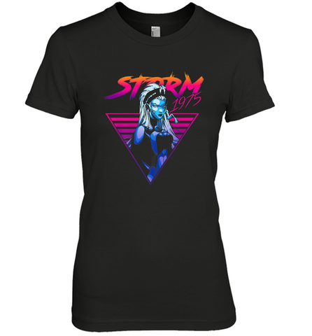 Marvel X Men Storm 80's Neon Retro Triangle Women's Premium T-Shirt Women's Premium T-Shirt / Black / XS Women's Premium T-Shirt - skytshirtshop