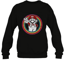 Super Mario Rainbow Circle Distressed Logo Crewneck Sweatshirt Crewneck Sweatshirt - skytshirtshop