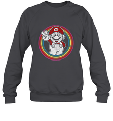 Super Mario Rainbow Circle Distressed Logo Crewneck Sweatshirt Crewneck Sweatshirt - skytshirtshop