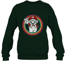 Super Mario Rainbow Circle Distressed Logo Crewneck Sweatshirt Crewneck Sweatshirt - skytshirtshop
