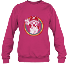 Super Mario Rainbow Circle Distressed Logo Crewneck Sweatshirt Crewneck Sweatshirt - skytshirtshop