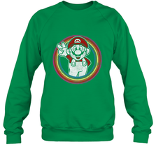 Super Mario Rainbow Circle Distressed Logo Crewneck Sweatshirt Crewneck Sweatshirt - skytshirtshop