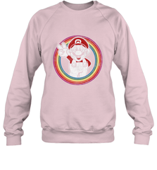 Super Mario Rainbow Circle Distressed Logo Crewneck Sweatshirt Crewneck Sweatshirt - skytshirtshop