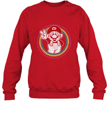 Super Mario Rainbow Circle Distressed Logo Crewneck Sweatshirt Crewneck Sweatshirt - skytshirtshop