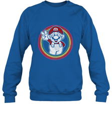 Super Mario Rainbow Circle Distressed Logo Crewneck Sweatshirt Crewneck Sweatshirt - skytshirtshop