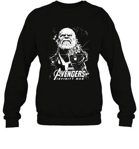 Marvel Infinity War Thanos Unicolor Stamp Crewneck Sweatshirt Crewneck Sweatshirt / Black / S Crewneck Sweatshirt - skytshirtshop