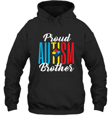 Proud Autism Brother Awareness Support Premium T Shirt Hooded Sweatshirt Hooded Sweatshirt - skytshirtshop