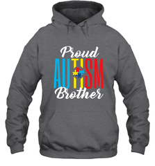 Proud Autism Brother Awareness Support Premium T Shirt Hooded Sweatshirt Hooded Sweatshirt - skytshirtshop