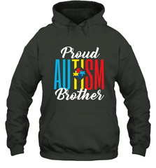 Proud Autism Brother Awareness Support Premium T Shirt Hooded Sweatshirt Hooded Sweatshirt - skytshirtshop