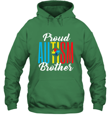 Proud Autism Brother Awareness Support Premium T Shirt Hooded Sweatshirt Hooded Sweatshirt - skytshirtshop