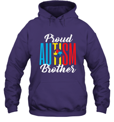 Proud Autism Brother Awareness Support Premium T Shirt Hooded Sweatshirt Hooded Sweatshirt - skytshirtshop