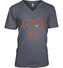 Virginia Cavaliers Football Inside Heart  Team Men's V-Neck Men's V-Neck - skytshirtshop