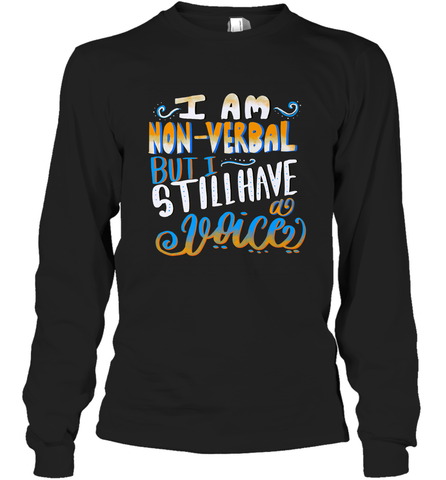 Special Needs NonVerbal Autism Awesome Long Sleeve T-Shirt Long Sleeve T-Shirt / Black / S Long Sleeve T-Shirt - skytshirtshop