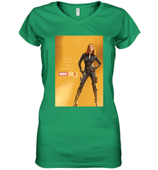 Marvel Studios 10 Years Black Widow Poster Women's V-Neck T-Shirt Women's V-Neck T-Shirt - skytshirtshop