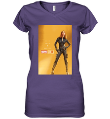 Marvel Studios 10 Years Black Widow Poster Women's V-Neck T-Shirt Women's V-Neck T-Shirt - skytshirtshop