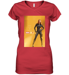 Marvel Studios 10 Years Black Widow Poster Women's V-Neck T-Shirt Women's V-Neck T-Shirt - skytshirtshop