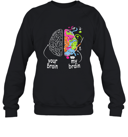 Neurodiversity brain Gift idea for Dyslexia ADHD Autism ASD Crewneck Sweatshirt Crewneck Sweatshirt / Black / S Crewneck Sweatshirt - skytshirtshop
