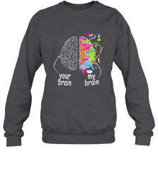 Neurodiversity brain Gift idea for Dyslexia ADHD Autism ASD Crewneck Sweatshirt Crewneck Sweatshirt - skytshirtshop