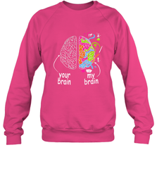Neurodiversity brain Gift idea for Dyslexia ADHD Autism ASD Crewneck Sweatshirt Crewneck Sweatshirt - skytshirtshop