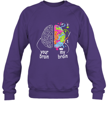 Neurodiversity brain Gift idea for Dyslexia ADHD Autism ASD Crewneck Sweatshirt Crewneck Sweatshirt - skytshirtshop