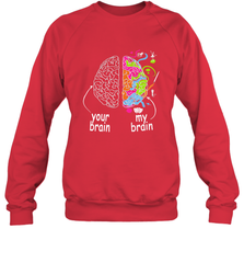 Neurodiversity brain Gift idea for Dyslexia ADHD Autism ASD Crewneck Sweatshirt Crewneck Sweatshirt - skytshirtshop