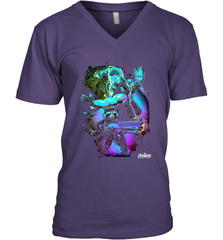 Marvel Infinity War Thor Rocket Groot Neon Men's V-Neck Men's V-Neck - skytshirtshop