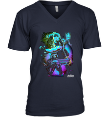 Marvel Infinity War Thor Rocket Groot Neon Men's V-Neck Men's V-Neck - skytshirtshop