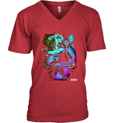Marvel Infinity War Thor Rocket Groot Neon Men's V-Neck Men's V-Neck - skytshirtshop