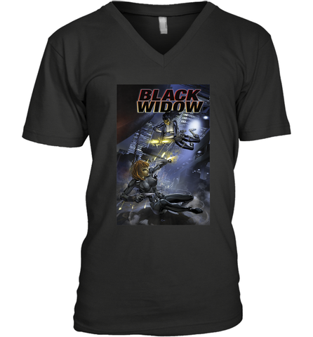 Marvel Comixology Black Widow Madame Of Masque Comic Cover Men's V-Neck Men's V-Neck / Black / S Men's V-Neck - skytshirtshop